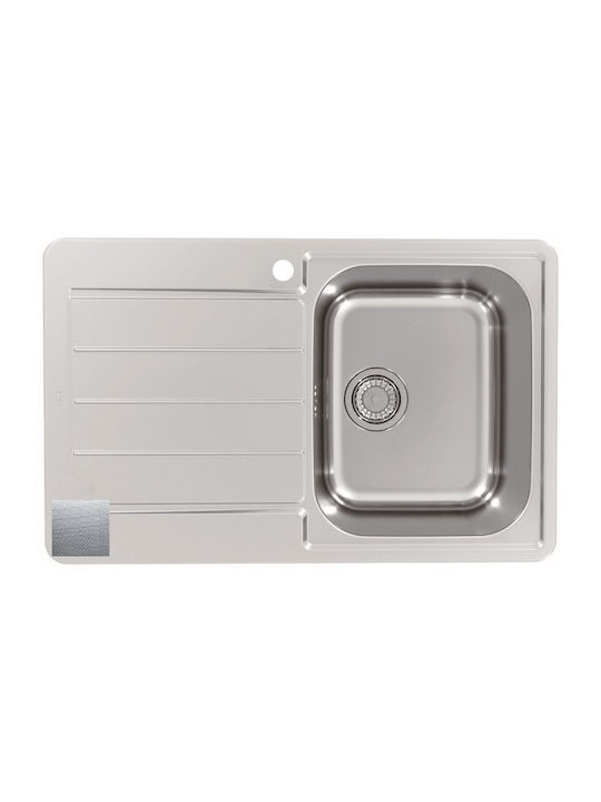 Alveus Ентов Кухненски Мивка Дясна Inox 79x50см Сива
