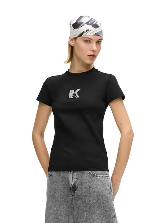 Karl Lagerfeld Logo Women's T-shirt Black