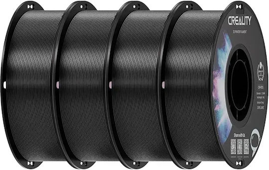 Creality3D PETG 3D Printer Filament 1.75mm Μαύρο 4kg 4τμχ (Spool)