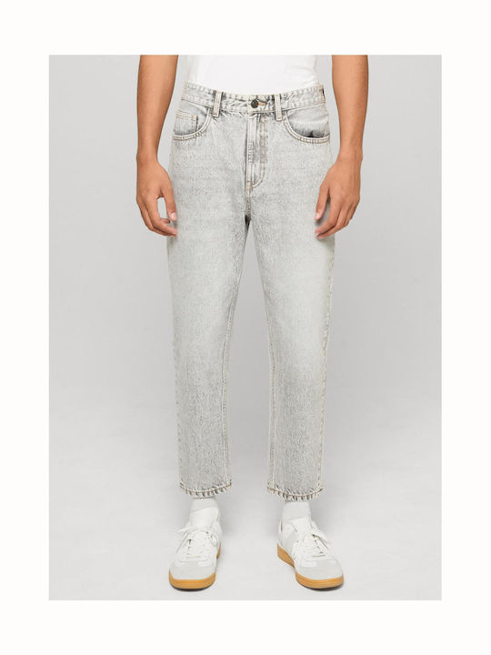 Heavy Ανδρικό Παντελόνι Τζιν με Loose Εφαρμογή Light Silver Grey Washed