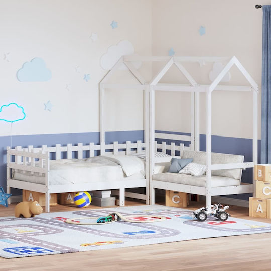 Kinderbett - Schlafsofa Einzel Weiß für Matratze 80x200cm