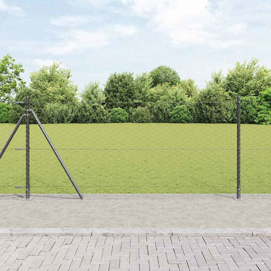 vidaXL Wire Fencing with PVC Coating Set Gray 1x25m