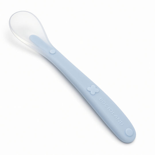 Bocioland Baby Spoon Made of Silicone for 6+ Months Blue