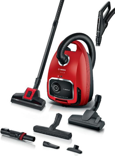 Bosch BGL6PET3 Ηλεκτρική Σκούπα 700W με Σακούλα 4lt Κόκκινη