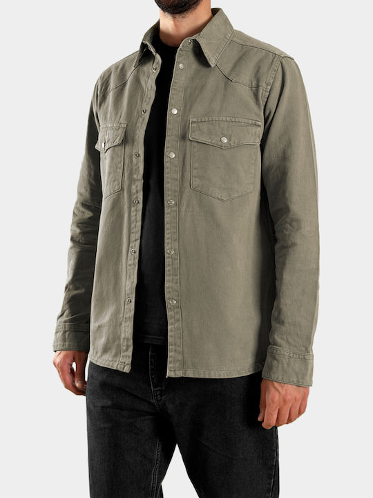 3Guys Μακρυμάνικo Τζιν Overshirt σε Κανονική Γρ...