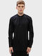 Kaleb Long Sleeve Cotton Shirt In Narrow Fit Black