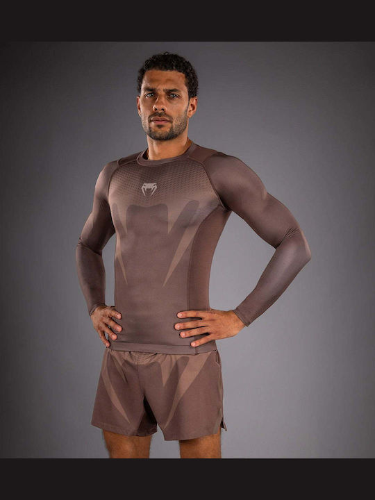 Venum Men's Long Sleeve Shirt VENUM-05914-035 for Jiu-Jitsu Brown