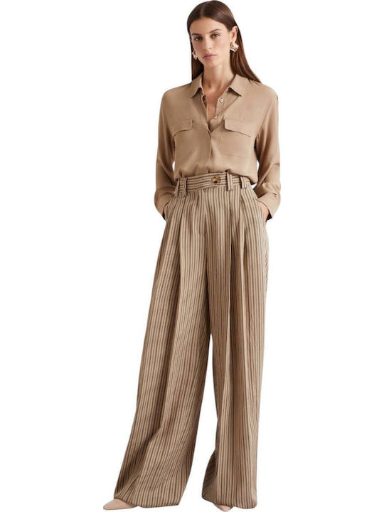 Women's Palazzo Pants with Fit Brown