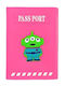 Cute Traveler Passport Case Alien Fuchsia