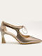 Leather Heels with Medium Heel Brown