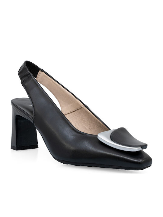 Hispanitas Leather Heels with Chunky Mid Heel B...