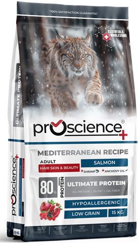Proscience Hrană Uscată pentru Pisici Adulte cu Somon / Rodie / Orez / Porumb / Pui / Creveți / Ficat 15kg