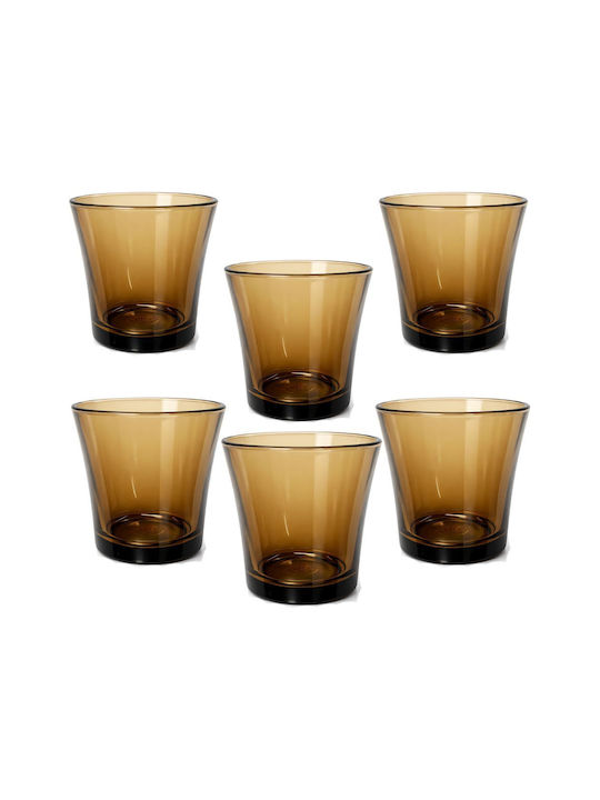 Set Duralex Saphir Glass Brown Water Glasses 210ml 6 Pieces