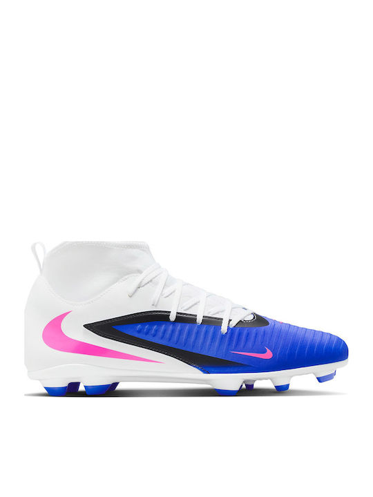 Nike Phantom 6 High Club Football Shoes with Cleats FG/MG Blue