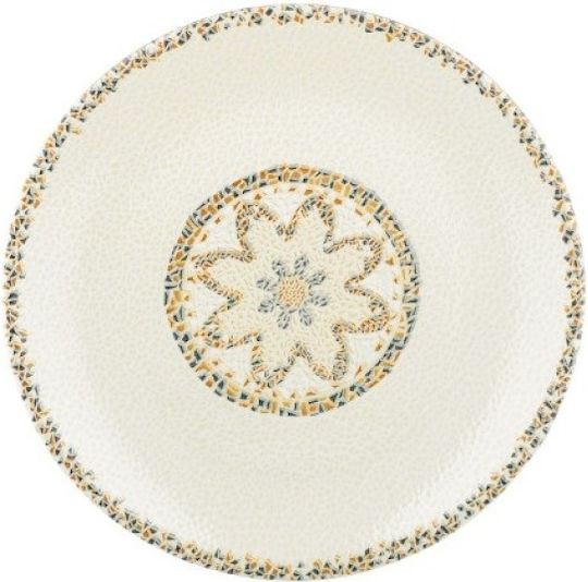 By Bone Shallow Porcelain Gold Plate with Diameter 17cm