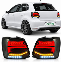 Πίσω Φανάρια Led Vw Polo 2009-2017 Gti R Design Τρέχουμενο Φλας Κόκκινα Σετ 2τμχ