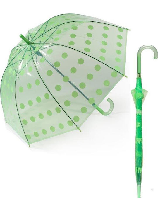Happy Rain Автоматичен Чадър за Дъжд с Бастун Зелен