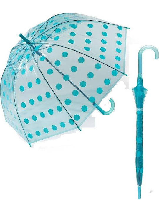 Happy Rain Автоматичен Чадър за Дъжд с Бастун Син