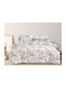 Cotton Duvet Cover Single 160x240 Purple Branches