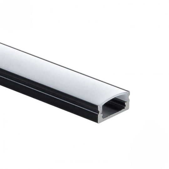 Jager LED Strip Aluminum Profile 2m Black LED Milky Cover Led5103
