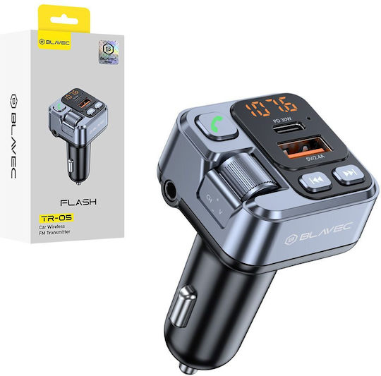 Blavec Car FM Transmitter with Bluetooth USB Type-C AUX