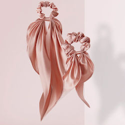 Pink Silk Hair Scrunchies Ribbon 300000032-002