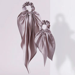 Lilac Silk Hair Scrunchies Ribbon 300000032-027