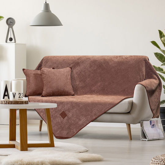 Beauty Home Art 8405 Ριχτάρι Τριθέσιου Καναπέ 180x300εκ. Κεραμιδί