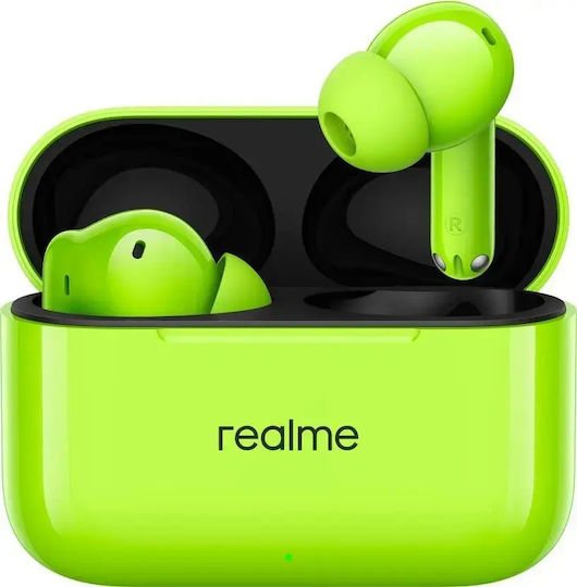 Realme T200 In-ear Bluetooth Handsfree Ακουστικά με Αντοχή στον Ιδρώτα και Θήκη Φόρτισης Neon Green