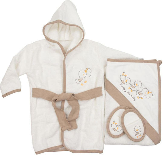 Ekebaby Baby Bathroom Set With Hooded Brown