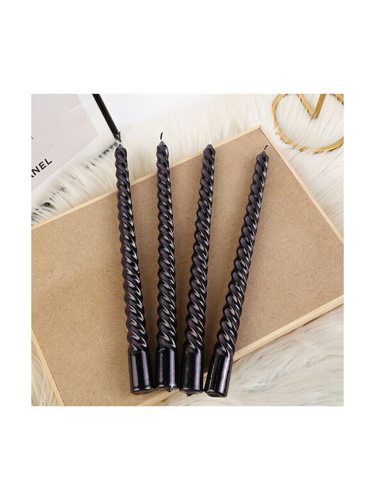 Alista Home Decorative Candle Taper Black 25cm 4 Pieces