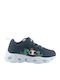 Kids Sneakers with Hoop & Loop Closure & Lights Blue
