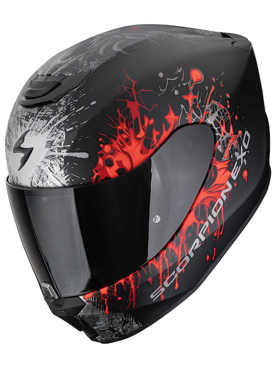 Scorpion EXO-391 Matt Black/Silver/Red Κράνος Μηχανής Full Face ECE 22.06