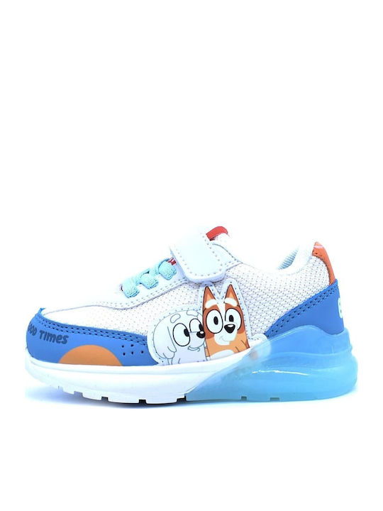 Kids Sneakers with Hook & Loop Closure & Lights Light Blue