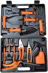 Set 12 Gartenwerkzeuge Alista Home Pflanzenerde Vorbereitung Pflanzenpflege Orange Griffe Pvc Kartonmaterial Box Inklusive 37x28 Cm Schwarz