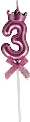 Number 3 Candle Alista Home Crown Bow Design Ca...