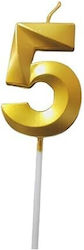 Number 5 Candle Alista Home Diamond Model 5 X 3.4 Cm Gold