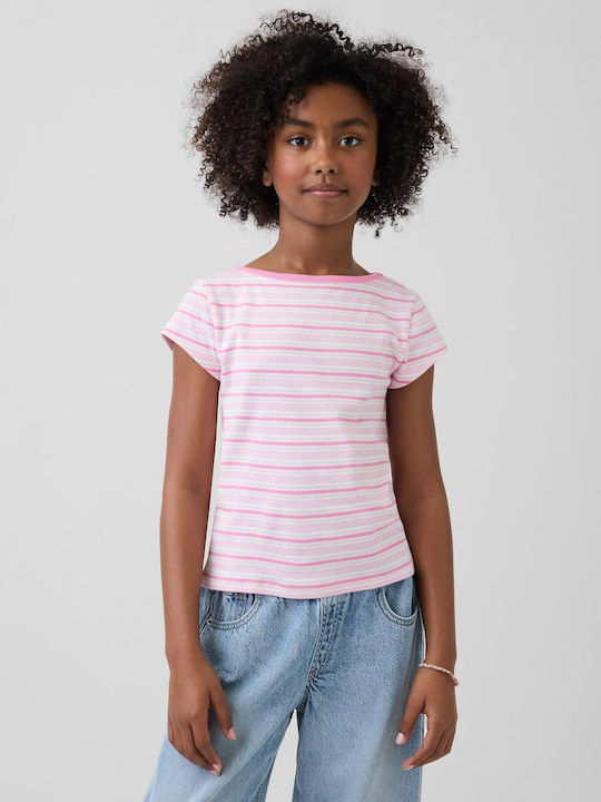 Kinderoberteile T-Shirt Rosa Streifen