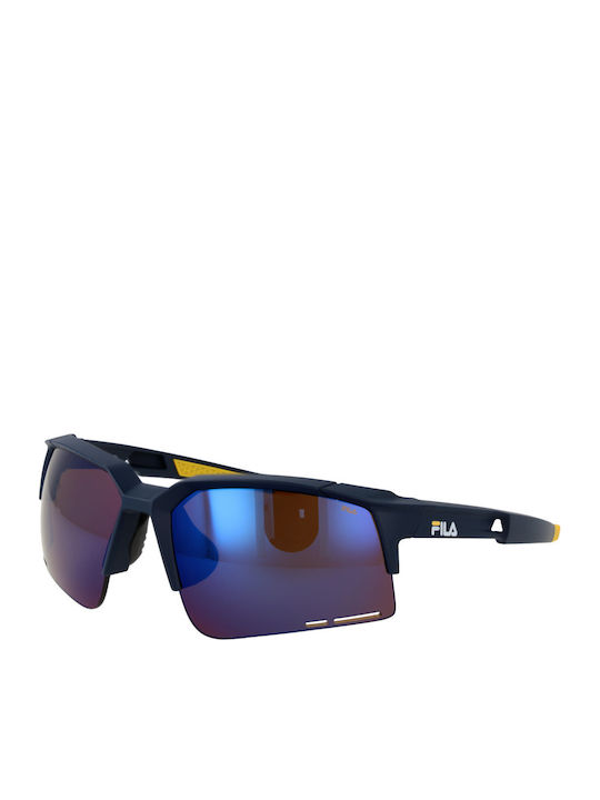FILA Unisex Sunglasses with Blue Frame and Blue Lens