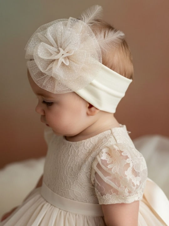 Bonjour Bebe Kids Hair Ribbon in White Color