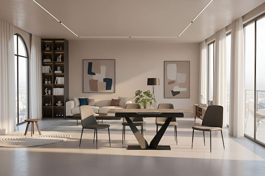 Manitoba Επεκτεινόμενο Grey-black 160+40x90x75εκ. Manitoba Επεκτεινόμενο Grey-black 160+40x90x75εκ.