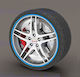 Premium Quality Rim Protection Set 4 Plastic Rings Blue Color