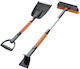 Alista Home Lopată de Zăpadă 5 în 1 Perie Racletă 2 Tipuri Lopeti Rotativă Telescopică Detasabilă Aluminiu Material ABS 100 x 25 cm Negru