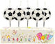 Set 5 Lumanări De Ziua De Naștere Alista Home Mingii De Fotbal Model 3.5 Cm Ceară Albă Neagră