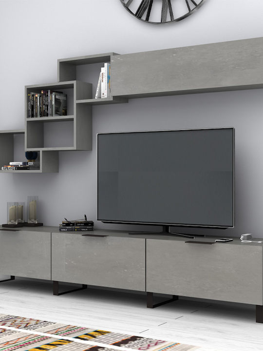 Living Room Unit Heydar Concrete Gray L210xW35x...