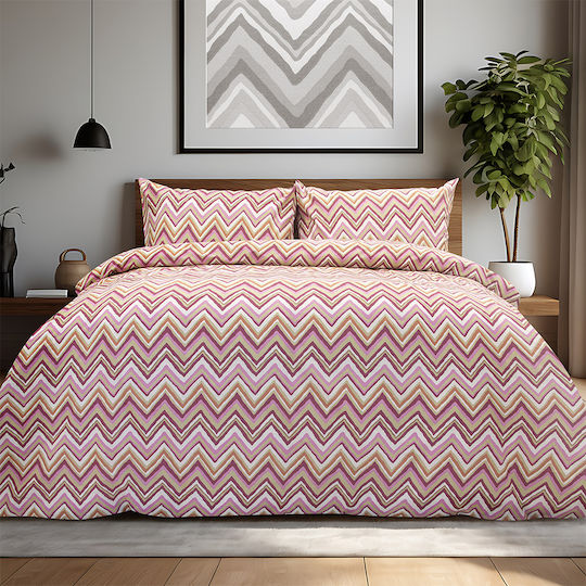 Lino Home Set Bettlaken Einzelbett 170x260cm Rosa 3 Stück