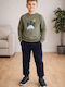 Kinder Sweatpants Set - Kyparissi/Schwarz