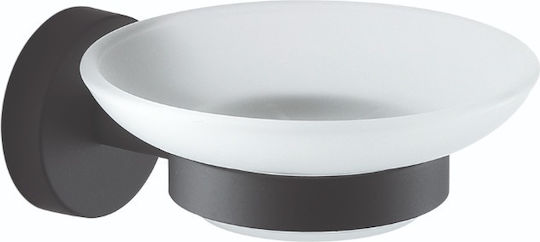 Gedy Wandmontierte Glas Seifenschale Schwarz