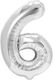 Anzahl 6 Folie Silber Jumbo 80cm