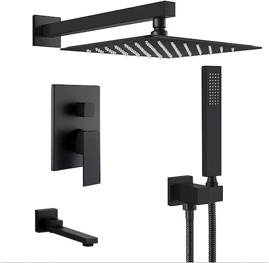 Set Mixer și Cap de Duș Încorporat pentru Duș Bronz
